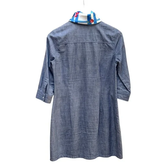 Old Navy Womens Chambray Denim Shirt Dress Small Button Front Pockets Coquette - Picture 5 of 7